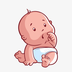 母乳喂养周卡通可爱的小宝宝高清图片