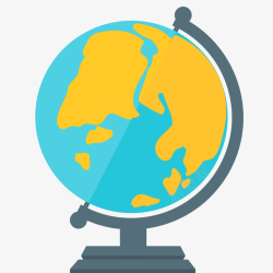 世界地图地理卡通地球仪矢量图高清图片