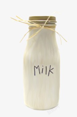 手绘玻璃瓶手绘简洁牛奶瓶高清图片