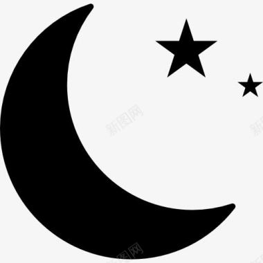 晴朗的夜晚图标图标