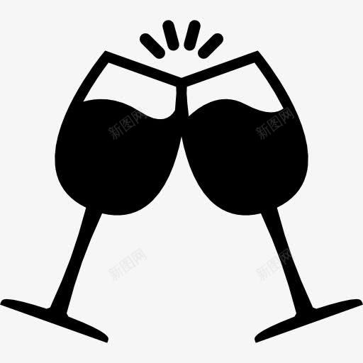 Brindis与酒杯图标png_新图网 https://ixintu.com 夫妇 欢呼 酒 酒具 酒简笔画 食品 饮料 饮酒