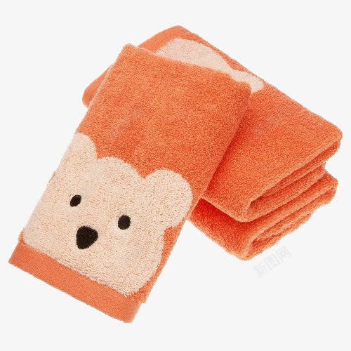 儿童毛巾png免抠素材_新图网 https://ixintu.com 产品实物 柔和 橘色 清洁用品