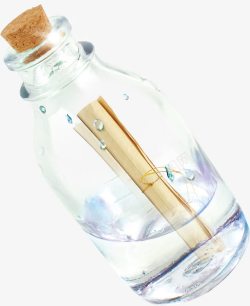 漂流瓶信件漂流瓶手绘高清图片