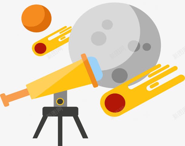 科学探索发现png免抠素材_新图网 https://ixintu.com 天文学 探索发现 望远镜 矢量素材 科学