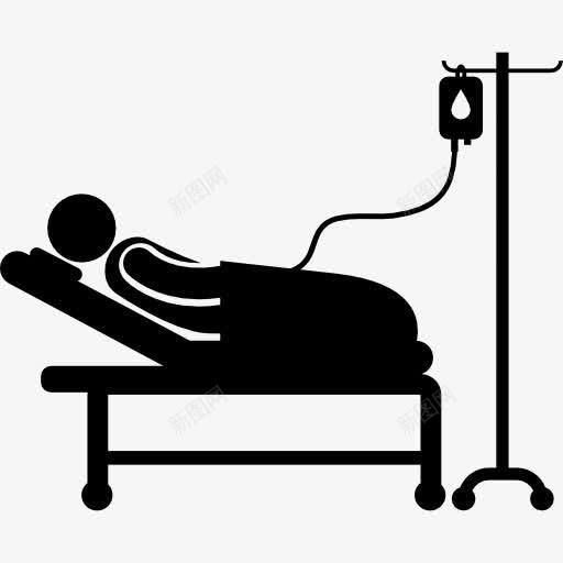 人躺在疗养病床图标png_新图网 https://ixintu.com 个人 人 健康的图标集 医疗 医院 卫生 床上 生病的 疗养 躺着