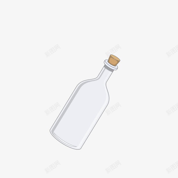 玻璃漂流瓶png免抠素材_新图网 https://ixintu.com 卡通 塞子 手绘 木质 漂流瓶 玻璃 白色的 简图