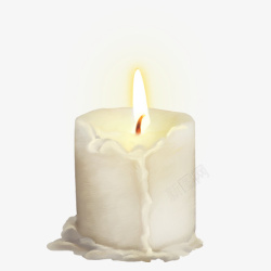 白色的火焰心一支蜡烛高清图片