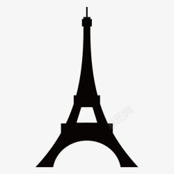 旅游景点图标手绘巴黎铁塔建筑旅游景点剪影矢量图图标高清图片