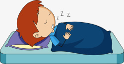 卡通可爱睡觉男孩素材