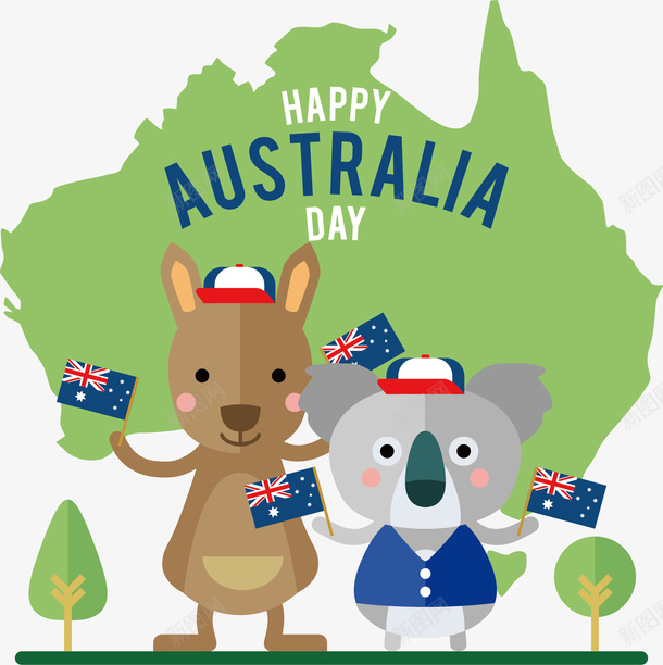 绿色澳大利亚地图矢量图ai免抠素材_新图网 https://ixintu.com AustraliaDay 可爱动物 地图 澳大利亚 澳大利亚日 矢量png 矢量图