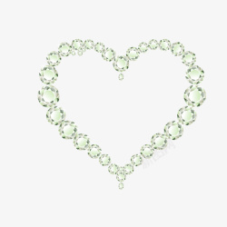大绿色钻石浅绿色钻石镂空心形矢量图高清图片