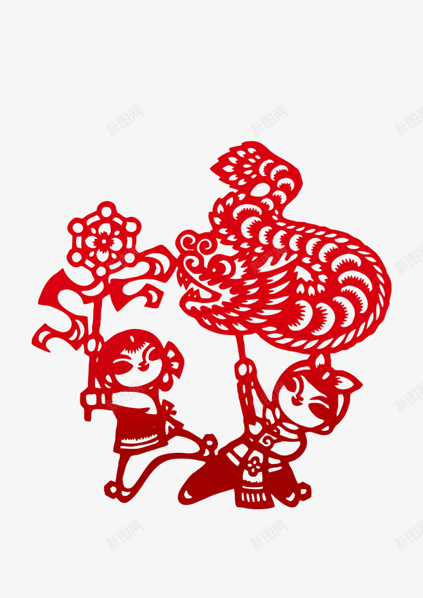 窗花剪纸贴画psd免抠素材_新图网 https://ixintu.com 剪纸 窗花 贴画