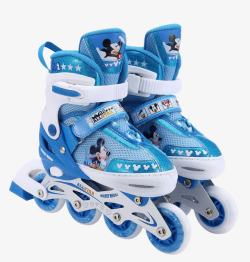 儿童轮滑蓝色轮滑鞋高清图片