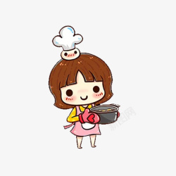 做饭的女孩素材
