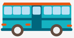 蓝色巴士浅蓝色卡通巴士矢量图高清图片