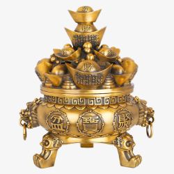 铜貔貅摆件聚宝盆摆件高清图片