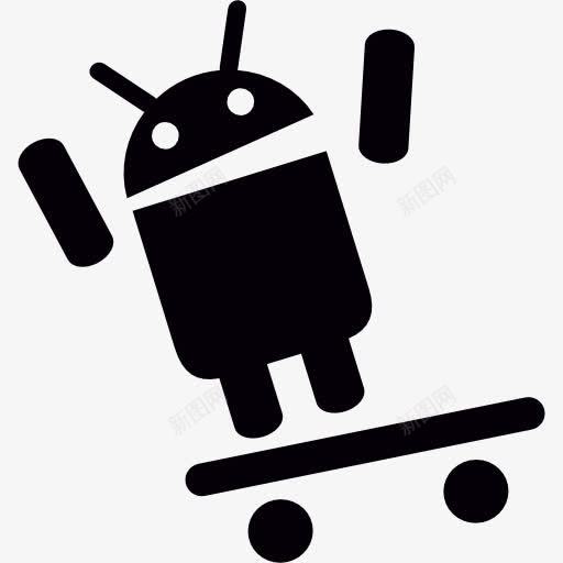 Android在倾斜的滑板图标png_新图网 https://ixintu.com 形状 操作系统 溜冰 滑冰 硬件 软件