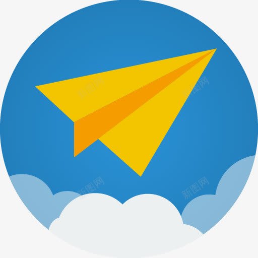 纸飞机扁平化图标png_新图网 https://ixintu.com 云朵 分享 图标 纸飞机图案 飞机