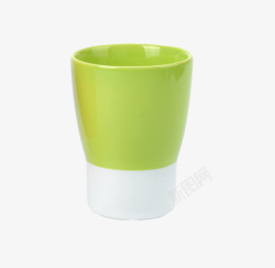 创意漱口杯产品实物绿色白色牙杯高清图片