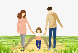 温馨三口之家手绘国际家庭日一家人三口之家手高清图片