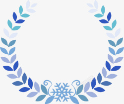 藤蔓标志蓝色雪花草圈高清图片