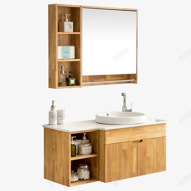 洗手间洁具png免抠素材_新图网 https://ixintu.com 木制 洁具 洗手池 洗手间 镜子