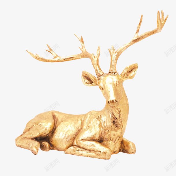 金色小鹿雕塑png免抠素材_新图网 https://ixintu.com 小鹿 小鹿雕塑 漂亮小鹿雕塑 金属小鹿