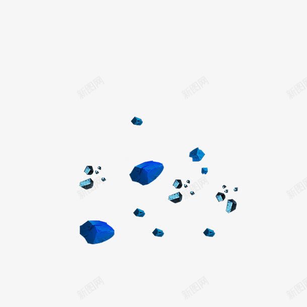 蓝色碎石png免抠素材_新图网 https://ixintu.com 小碎石 手绘石头 碎宝石 碎石块 立体 蓝色石头 蓝色碎石