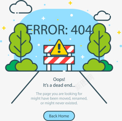 考场提示创意404错误提示插画UI矢量图高清图片
