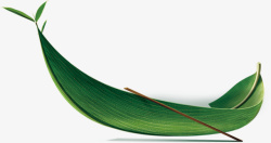 小船png装饰绿色竹叶做成的小船高清图片