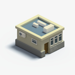 可爱立体方块一层简单的建筑房屋高清图片