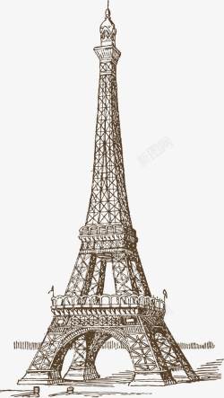 菲尔速写欧洲艾菲尔铁塔高清图片