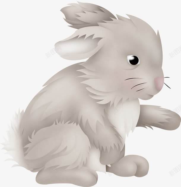 卡通灰兔png免抠素材_新图网 https://ixintu.com PGN Q版灰兔 兔子 动物 卡通素材 彩蛋 灰兔 高清