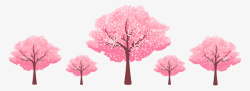 樱花海洋在风中摇曳的樱花树高清图片