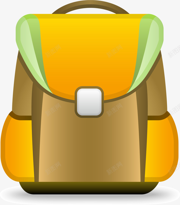 黄色背包图标png_新图网 https://ixintu.com UI 包 卡通 图标 手绘 棕色 橙色 背包