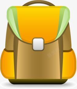 橙色小手包黄色背包图标高清图片