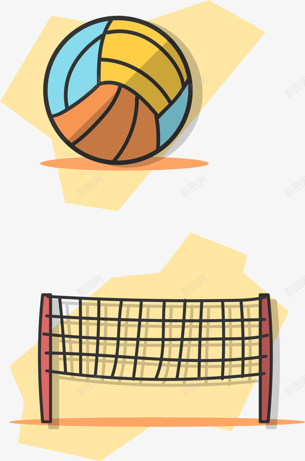 排球排球网图标矢量图ai_新图网 https://ixintu.com 专业排球 体育运动 奥运项目 排球 排球网 沙滩排球 球类运动 矢量图