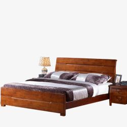 棕色床头柜产品实物棕色实木床台灯床头柜高清图片