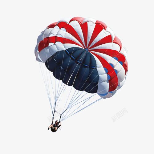 空中的降落伞png免抠素材_新图网 https://ixintu.com 极限运动 红白相间 跳伞 降落伞