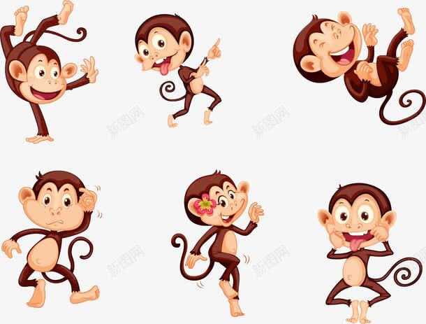 手绘卡通猴子png免抠素材_新图网 https://ixintu.com 卡通 可爱 手绘 杂耍 猴子