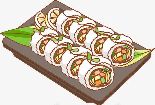 卡通饭团寿司png免抠素材_新图网 https://ixintu.com 健康食品 卡通手绘 寿司 手绘 料理插图 日式 日本料理 米饭 绿色饭团 食物
