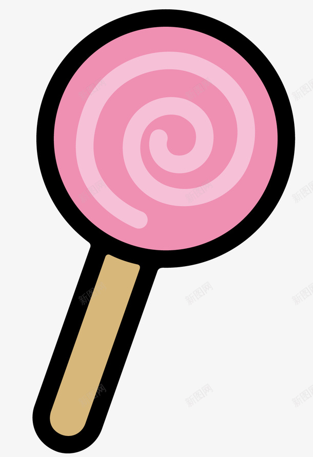 一个粉色棒棒糖矢量图ai免抠素材_新图网 https://ixintu.com 卡通 可爱 棒棒糖 浅粉色花纹 粉色 食品 黄色棒棒 矢量图