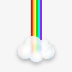互联网数据APP启动页彩虹透明云朵天气APP启动页高清图片