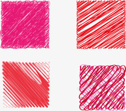 彩色的图画红色系彩铅笔刷图矢量图高清图片