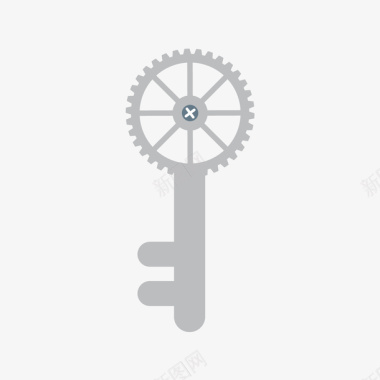 灰色圆弧齿轮钥匙元素图标图标