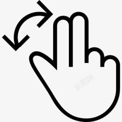 两手心动价两手指触摸移动行程的象征图标高清图片