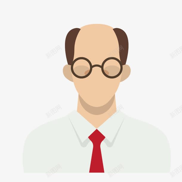 穿衬衫打领带的秃顶男人png免抠素材_新图网 https://ixintu.com 中年男人 卡通 头像 手绘 眼镜 秃顶 衬衫 领带
