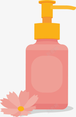 粉红香氛护肤沐浴露矢量图素材