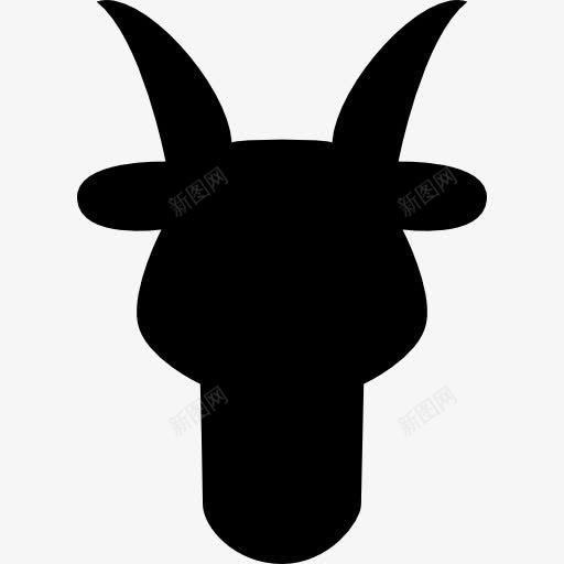 白羊头前部造型符号图标png_新图网 https://ixintu.com 前面 动物 包 头 形状 牛生肖星座 牛角 白羊座 额