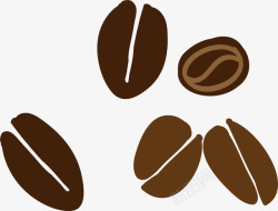褐色卡通咖啡豆素材